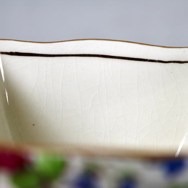 Cream Mid 20th Century Royal Winton Grimwades Summertime Chintz Pattern Creamer and Open Sugar Bowl For Sale - Image 8 of 11