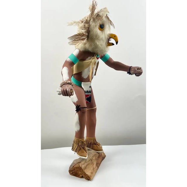 Hopi Owl Kachina Native American Carved Wood Figure, Signed, Late 20th Century 1990's For Sale In New York - Image 6 of 18