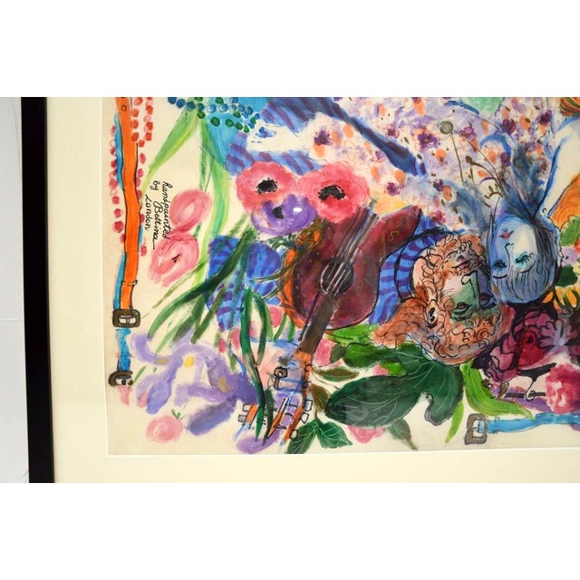 1970s Bettina, Hippy Lovers, 1973, Large Watercolour For Sale - Image 5 of 9
