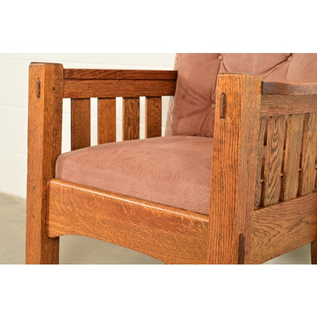 Harden Furniture Antique Mission Oak Arts & Crafts Lounge Chair, Circa 1910 For Sale - Image 9 of 13