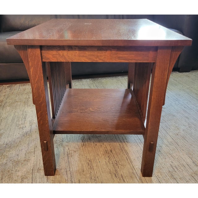 Stickley Mission Collection Oak Spindle Side Table For Sale In Baltimore - Image 6 of 10