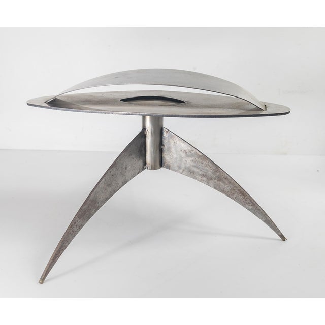 1990s 1990's Mid-Century Modern Style Abstract Steel Sculpture, Signed For Sale - Image 5 of 9