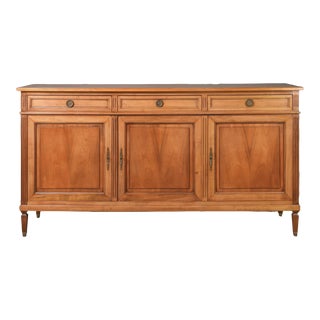 French Louis XVI Style Cherry Wood Credenza Enfilade Sideboard For Sale