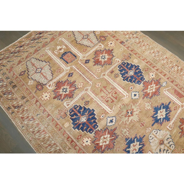 Early 20th Century Camel Caucasian Shirvan Rare Gallery Rug - 5'1" x 14'5" For Sale - Image 4 of 8