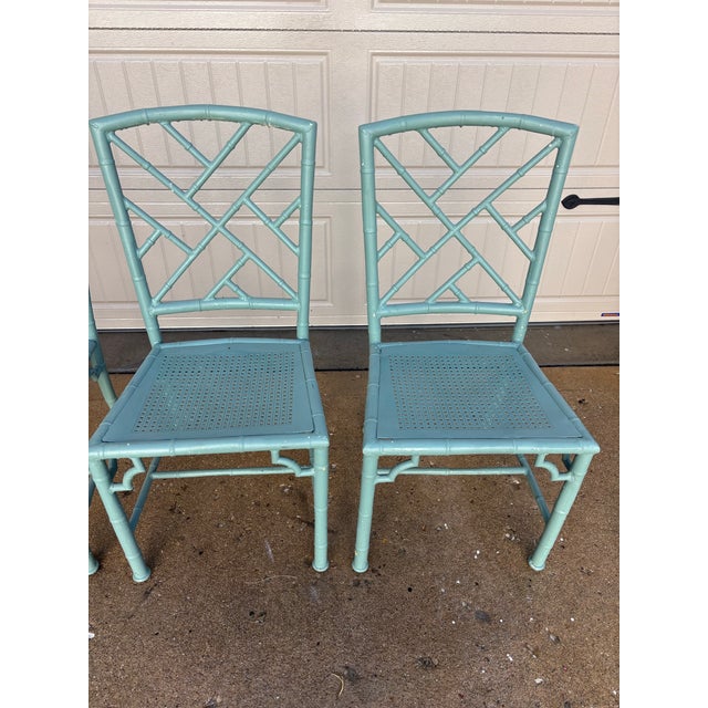 Mid 20th Century Vintage Chinoiserie Patio Dining Chairs by Meadowcraft For Sale - Image 5 of 12