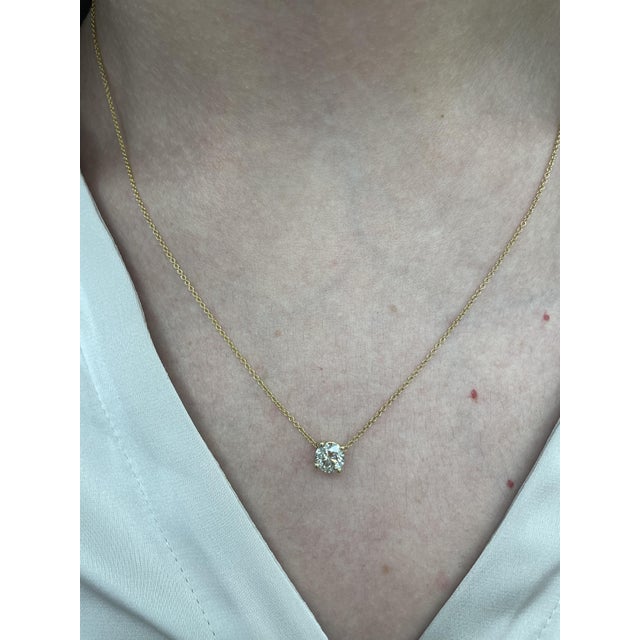 Beautiful classic natural diamond pendant necklace. Simple, modern, and classic. By Alexander Beverly Hills. 0.81 carat...