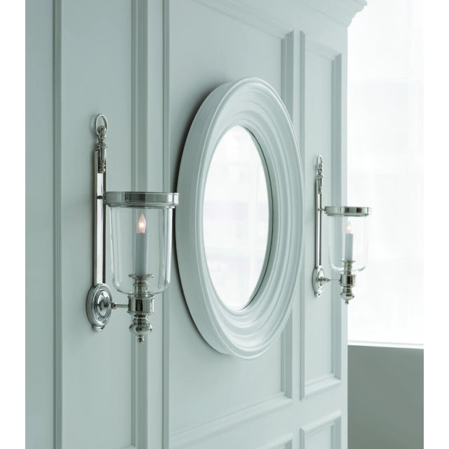 Georgian Small Hurricane Wall Sconce in Polished Nickel Designer: Chapman & Myers Height: 22" Extension: 8.75" Backplate:...