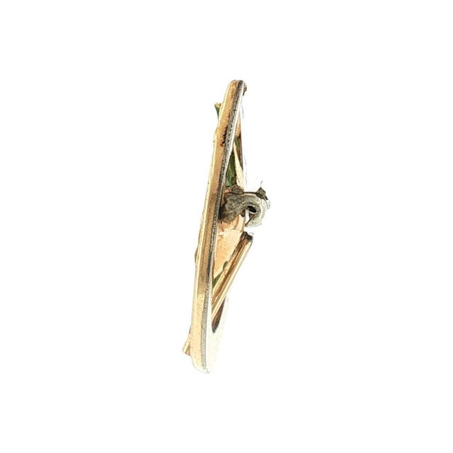 Contemporary 1960's Yellow Gold Filled Krementz Horseshoe and Enameled Shamrock Pin For Sale - Image 3 of 4