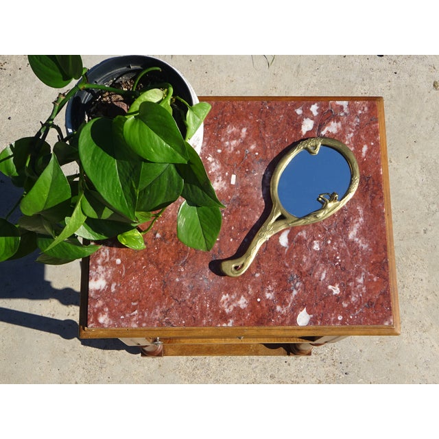 Louis XVI Bedside Table in Walnut and Marble For Sale - Image 11 of 18