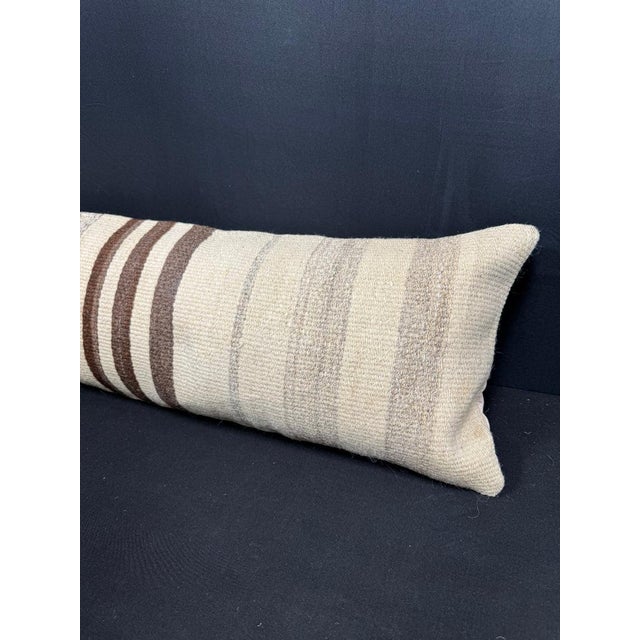 Turkish Hemp Pillow Cushion Natural Beige Brown Cushion Cover 12x46 For Sale - Image 4 of 4