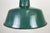 Industrial Green Enamel Factory Lamp with Cast Iron Top from Polam, 1960s For Sale - Image 4 of 16