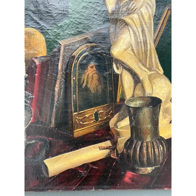 Vintage Original Still Life Oil Painting on Canvas For Sale - Image 9 of 12