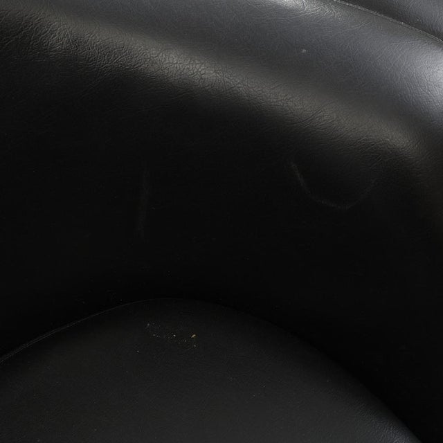 Vintage Swivel Chairs in Black Synthetic Leather with Chrome Bases, 1990, Set of 2 For Sale - Image 10 of 17