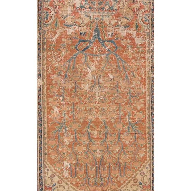 Late 19th Century Early-20th Century Distressed Rust/Teal Persian Tabriz Rug, 3.05x5.02 For Sale - Image 5 of 7