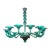 Modern Murano Teal Glass Chandelier For Sale