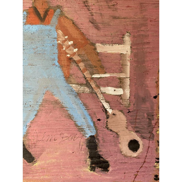 Wood 1980s Folk Art Self-Portrait Mixed-Media Painting by Jimmy Lee Sudduth, Framed For Sale - Image 7 of 13