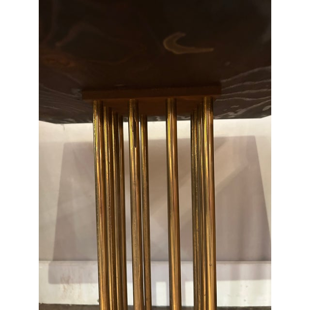 Mid-Century Modern Marble Top End Tables With Brass Bases -a Pair For Sale - Image 3 of 10