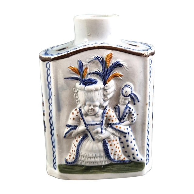Scottish Pearlware Macaroni Tea Canister by George Gordon, 1790s For Sale - Image 3 of 8