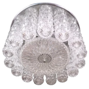 Austrian Drum Flush Mount Chandelier, 1950s
