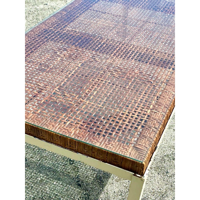 Vintage Coastal Danny Ho Fong for Trop-Cal Rattan Top Dining Table For Sale In West Palm - Image 6 of 12