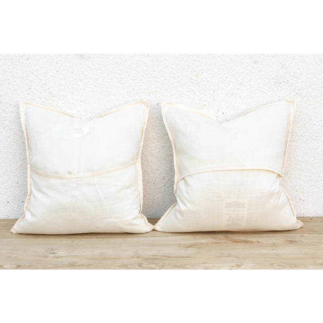 1990s Pair of Buti Ivory Paisley Pillow Cover For Sale - Image 5 of 6