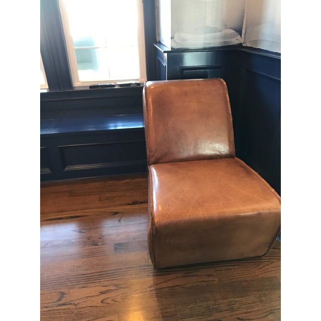 Restoration Hardware Rh Leather Bruno Lounge Chair Chairish
