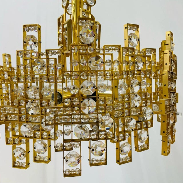 Italian Mid-Century Modern Chandelier / Pendant, Brass City by Gaetano Sciolari For Sale In New York - Image 6 of 13