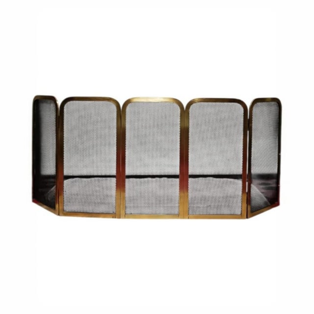 Folding Brass Fireplace Screen, 1950s-1960s For Sale - Image 11 of 13