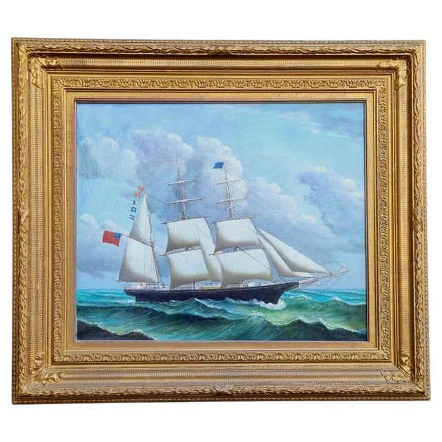 D. Tayler, Marine Seascape, Oil on Canvas For Sale - Image 7 of 7