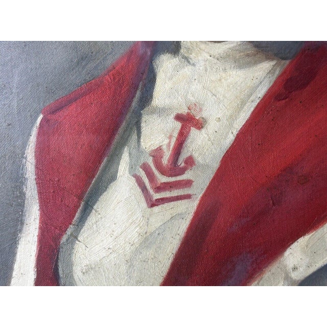 Oil Portrait of a Girl in Red & White Dress Reading Story, Circa 1914 — Signed by David Alison r.s.a. (Scottish, 1882–1955) Gilt Framed For Sale - Image 14 of 18