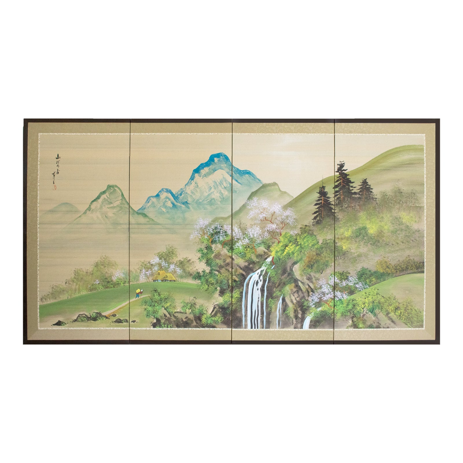 1960s Shōwa Era Japanese Byobu Screen 