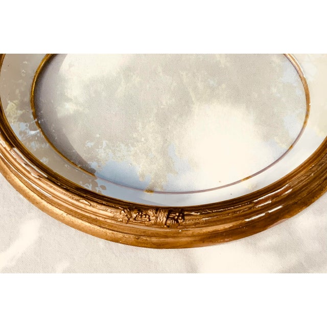 19th Century Magnificent French Empire Style Gilt Wood Oval Shadowbox Portrait Frame - The Shabbiest of Chic Elegance For Sale - Image 5 of 12