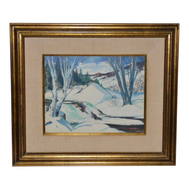 Lucille Hobbie (1915-2008) Winter Landscape C.1952 For Sale