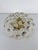 Large Four-Light Glacier Flowers Chandelier in Gilded Metal and Opaline Murano Glass, 1980s For Sale - Image 3 of 8
