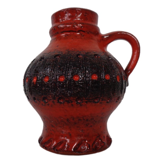 Red & Black Sawa Ceramic Vase, Germany, 1960s For Sale
