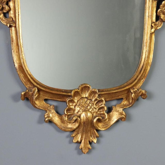 Wood 19th Century Carved and Gilded Wood Mirror, Italy For Sale - Image 7 of 9