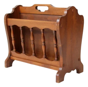 Mid-Century Colonial Style Wood Magazine Rack
