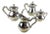 Tea Set in 800 Silver, 1980s, Set of 4 For Sale