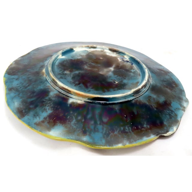 Green Antique Victorian Majolica Leaf & Vine Serving Dish Circa 1870s - 1880s For Sale - Image 8 of 13