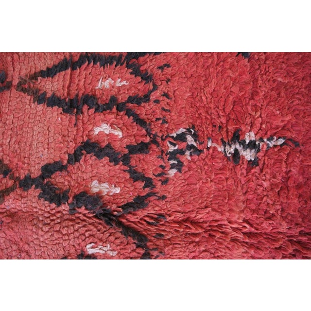 Moroccan Red Abstract Moroccan Rug For Sale - Image 3 of 8