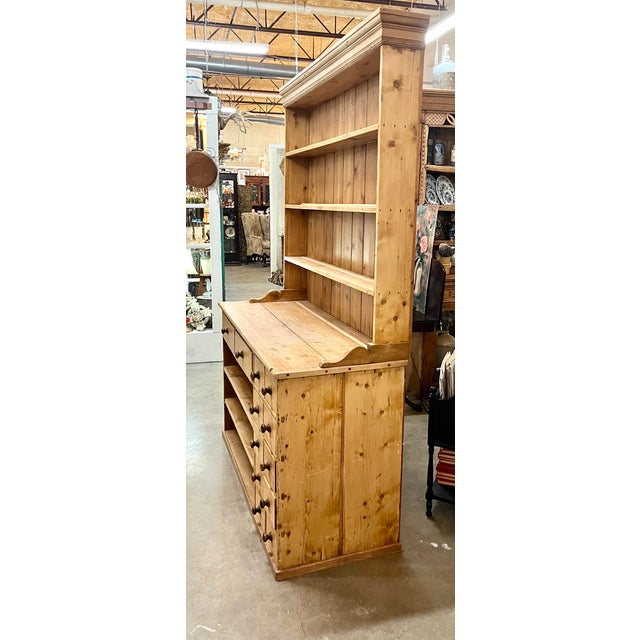 Antique English Pine Stepback Hutch For Sale - Image 4 of 12