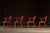 Late 20th Century Set of Four Tufted Leather Bankers Chairs in Red For Sale In Chicago - Image 6 of 17
