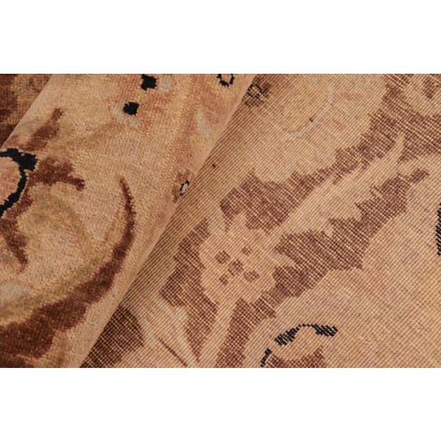 Tan Oriental Ziegler Ocie Brown Tan Hand-Knotted Wool Rug - 6'2'' X 9'1'' For Sale - Image 8 of 8