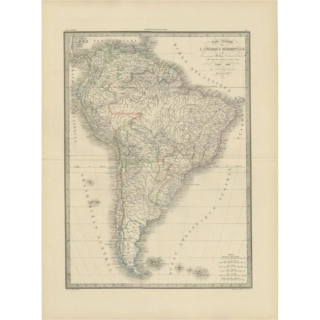 Mid 19th Century Antique Map of South America by Lapie, 1842 For Sale - Image 5 of 5