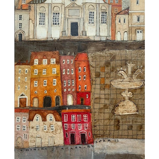 Early 21st Century Dominika Stawarz-Burska, Town XI, Mixed Media on Board, 2023 For Sale - Image 5 of 6