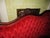 Red Antique Victorian Carved Walnut Red Velvet Tufted Love Seat For Sale - Image 8 of 14