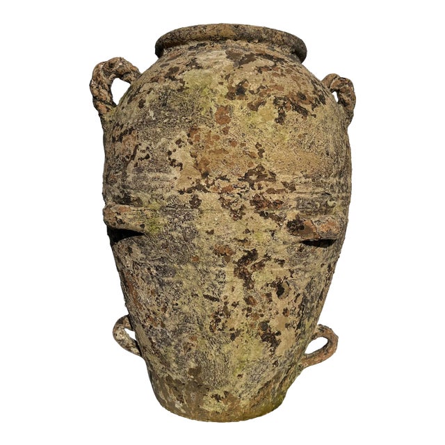 Large Earthenware Vessel or Jar With Handles For Sale
