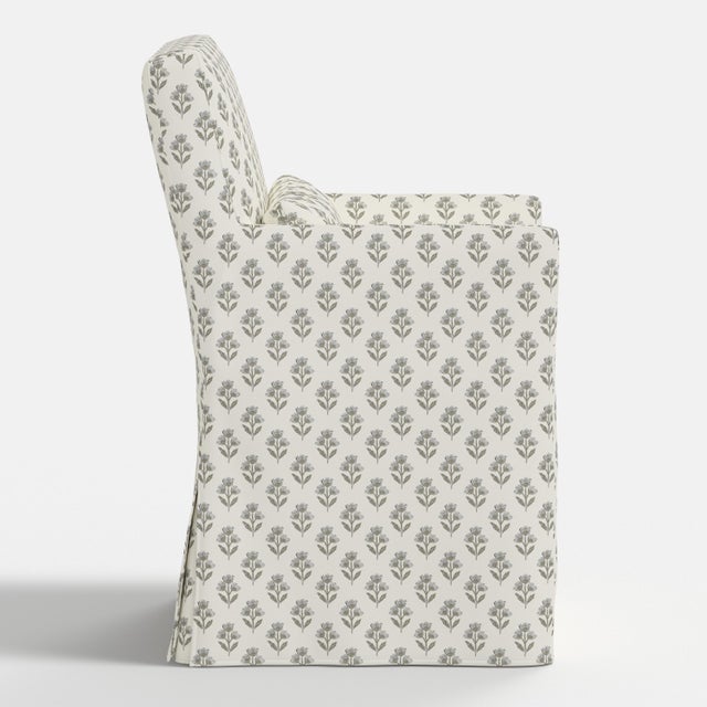 Slipcover for Stoffer Home x Cloth & Company for Lindy Dining Armchair in Francie Floral Flint For Sale In Chicago - Image 6 of 8