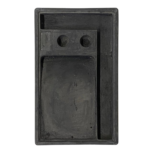 Large Oriental Asian Plain Rectangular Ink Stone Ink Well Dip Pad For Sale
