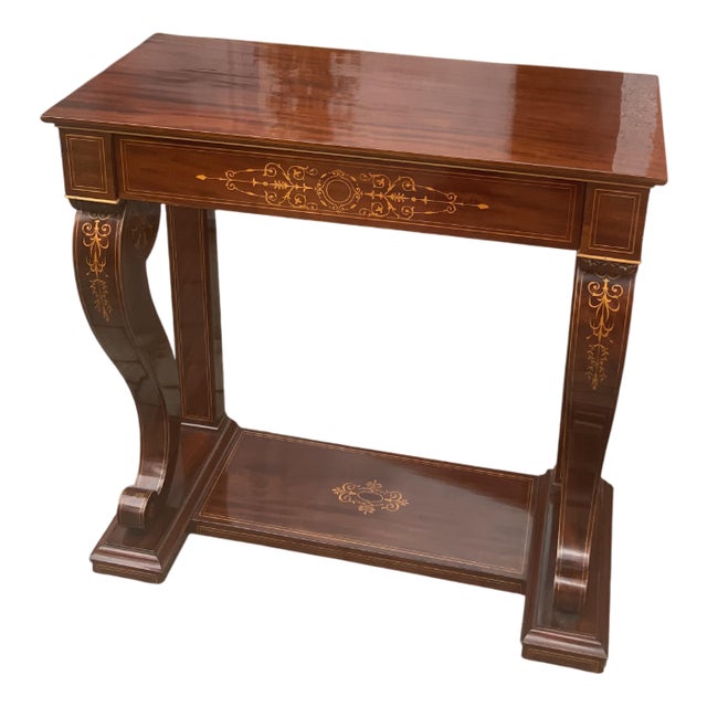 Biedermeier Console Inlaid in Mahogany, 1840s For Sale